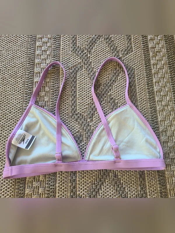 Speedo Women's Purple Triangle Swim Top only MEDIUM - Image 2