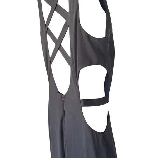NWT Steppin Out Cut Out Maxi Dress‎ Sz 7 Black Formal Prom Evening Slit - Image 5