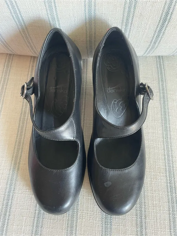 Dansko Becca Leather Mary Jane Chunky Heel Pumps Comfort Shoes EU 38 US 7.5 - Image 2