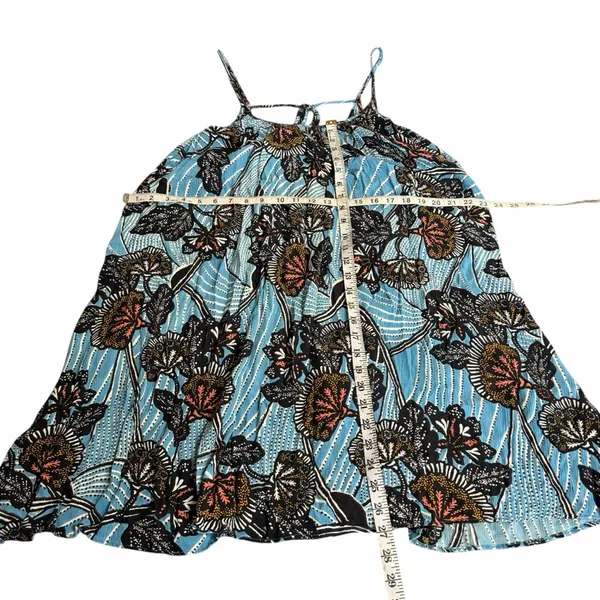By Anthropologie Deja Blue Floral Dress Size Small - Image 8