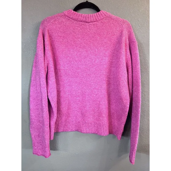 American‎ Eagle Womens Crew Neck Bright Pink Sweater Small - Image 5