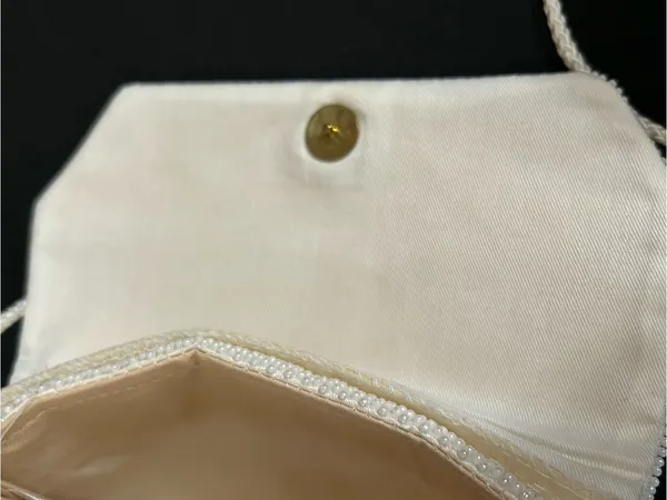 Beaded Evening Crossbody Shoulder Bag White - Image 10