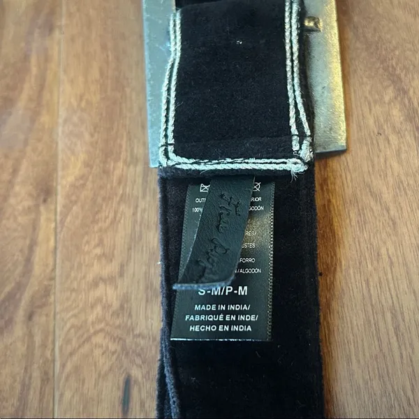 Free People Black 100% Cotton Floral Embroidered Belt Size S/M - Image 5