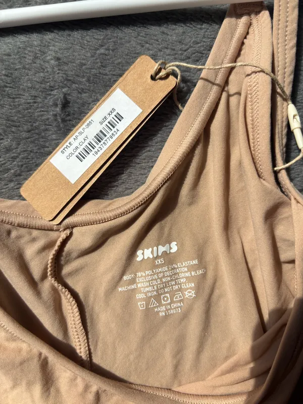 SKIMS Fits Everybody Short Mini Slip Dress in Clay XXS - Image 4