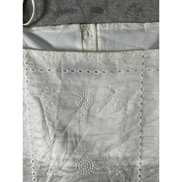 Aur Society Cream Embroidered Eyelet Tie Strap Babydoll Top Size M New Cottage - Image 4
