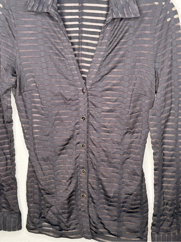 Cache Black Sheer Blouse - Image 3