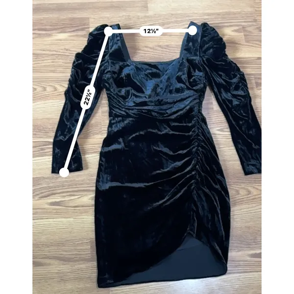Veronica Beard Toki Black Velvet Long Sleeve Mini Dress Women’s Size 4 - Image 5