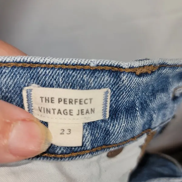 Madewell The Perfect Vintage Jean Raw Hem Edition Blue MidRise Women's Size 23 - Image 3