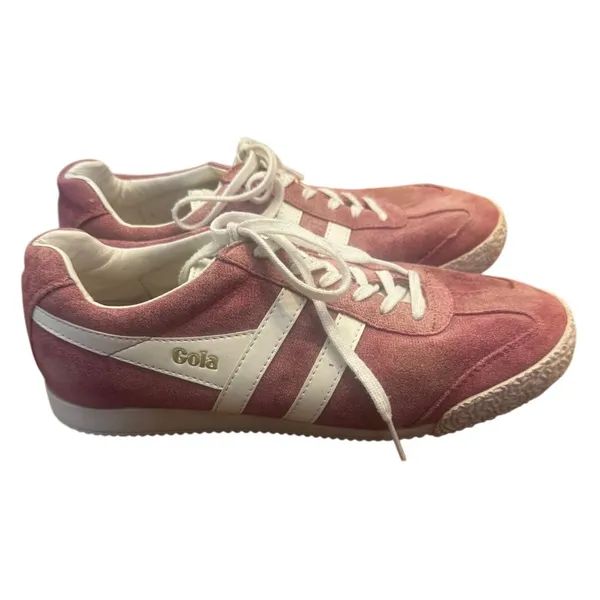 Gola Harrier Suede Sneakers Pink White Retro Trainers Women’s US 8 EU 39 - Image 2