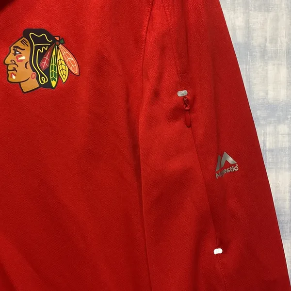 Majestic Chicago Blackhawks red zip-up pullover - Image 5