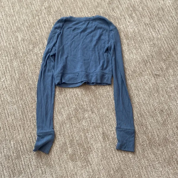 Privacy Please Blue Long Sleeve Women's Top - Image 2