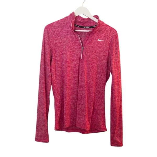 Nike Running Size Medium Dri-Fit Pink Activewear 1/4 Zip Top - Image 2