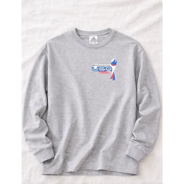 Vintage FIFA WORLD Cup Adidas XL USA Women's 2003 Long Sleeve T-Shirt Gray - Image 2