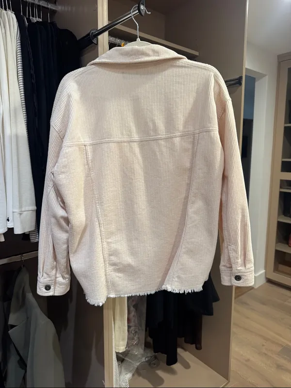 Zara Light Cream Corduroy Shacket - Image 2