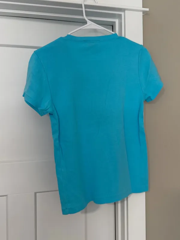 Ralph Lauren Turquoise V-Neck Short Sleeve Tee - Image 3