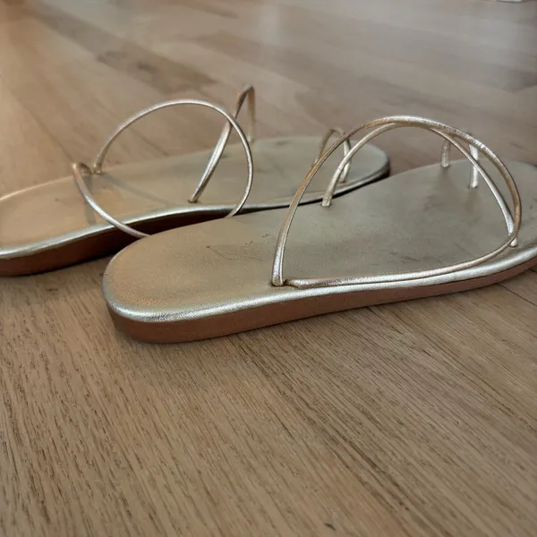 Ancient Greek Sandals Kansiz Metallic Toe-Loop Sandals 37 Platinum - Image 7