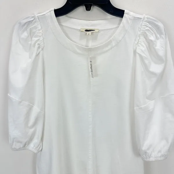 J.Crew Madewell Puff Sleeve Tee Shirt Cotton Top Relaxed Minimalist Eyelet White M NWT - Image 11
