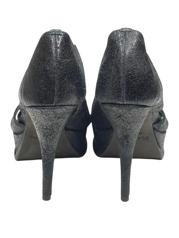 Elizabeth and James 𒀭 Milla Platform Stiletto Heel Sandal 𒀭 Black Sheen 𒀭7.5M - Image 5
