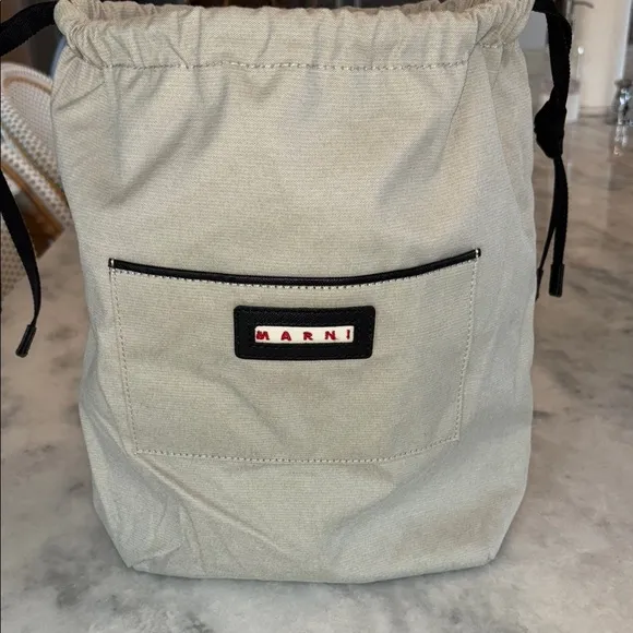 MARNI Drawstring Bag Tan - Image 2