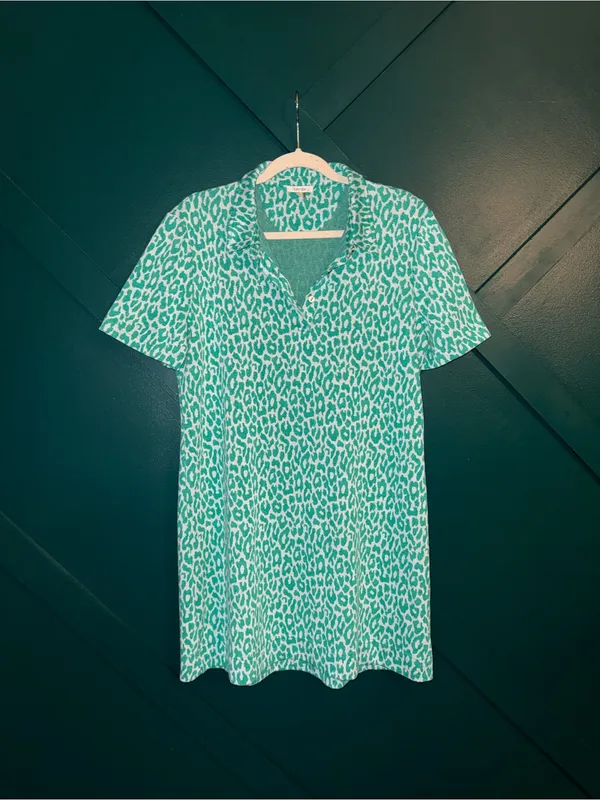 Tyler Boe Shirt Sleeve Polo Leopard Rosette Print Preppy Bold Streetwear - Image 2