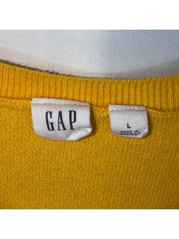 Gap Mustard Yellow Button Front Cardigan Size L - Image 4