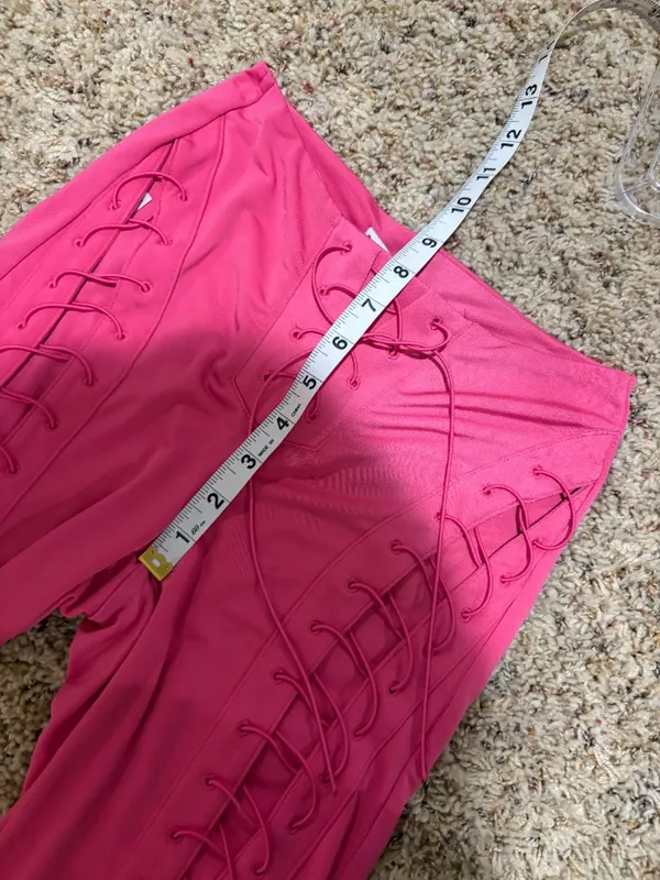 I.AM.GIA Nyx Hot Pink Lace Up Flare Pants - Image 12