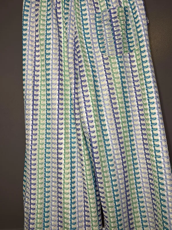 MUSERO Pants Womens Large Multicolor Crochet Wide Leg Ankle Elastic Waist - Image 9