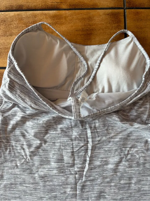 Lululemon Women’s Power Y Tank Top Space Dye Camo White Silver Spoon - Image 5