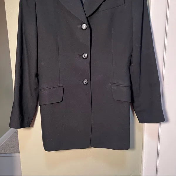 Valerie Stevens Women's Size 2 Petite Blazer‎ Suit Jacket Black Pure New Wool - Image 3