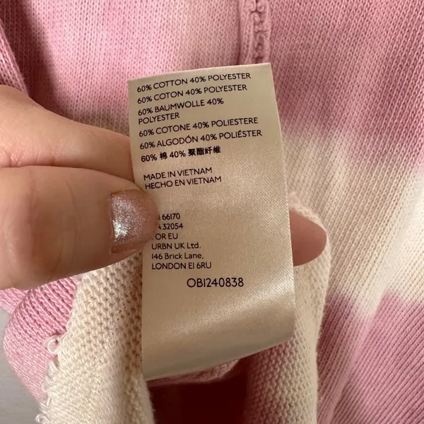 Free People Come And Get It Washed Top Size Medium Pink Cream Slouchy V-neck - Image 9