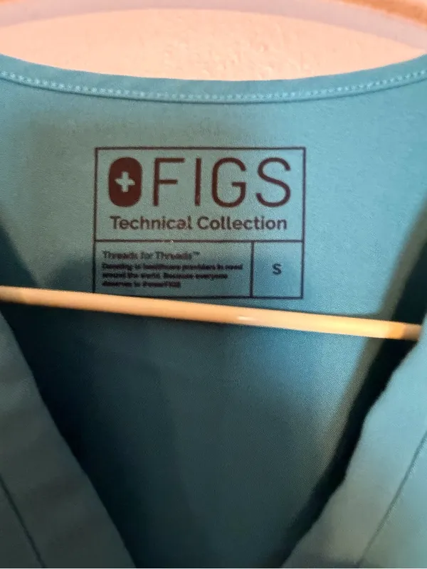 FIGS Casma Three Pocket Scrub‎ Top Green V-Neck FW1100 Size Small - Image 5