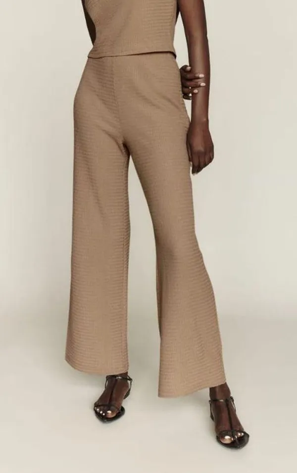 Reformation Agalia Pant Medium Tan Swirl Textured - Image 2