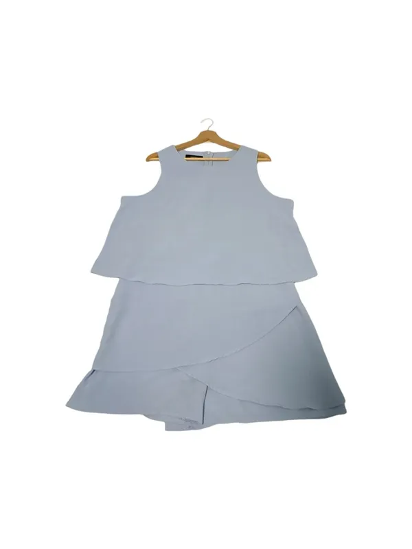Dokotoo Womens XL Blue Layered Romper Sleeveless Flowy Resort Summer - Image 3