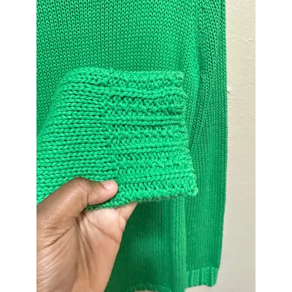 Lauren‎ Ralph Lauren Green Knit Sweater Womens Large Cotton Crewneck - Image 6