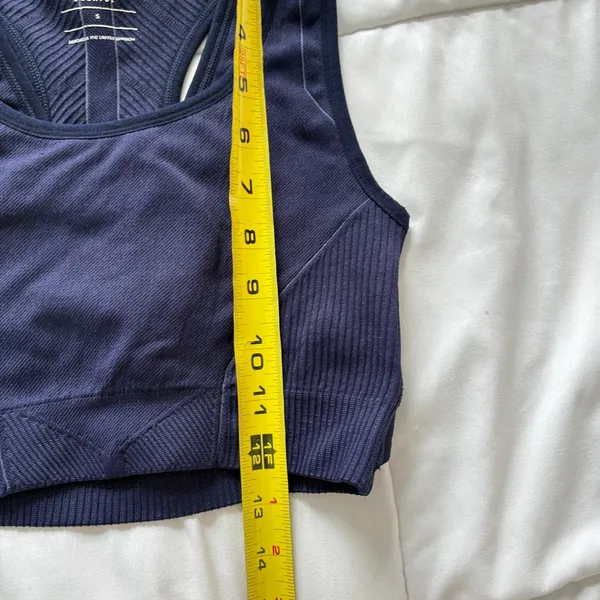 AYBL Balance V2 Seamless Sports Bra Navy Blue Racerback Cutout Activewear Small - Image 3