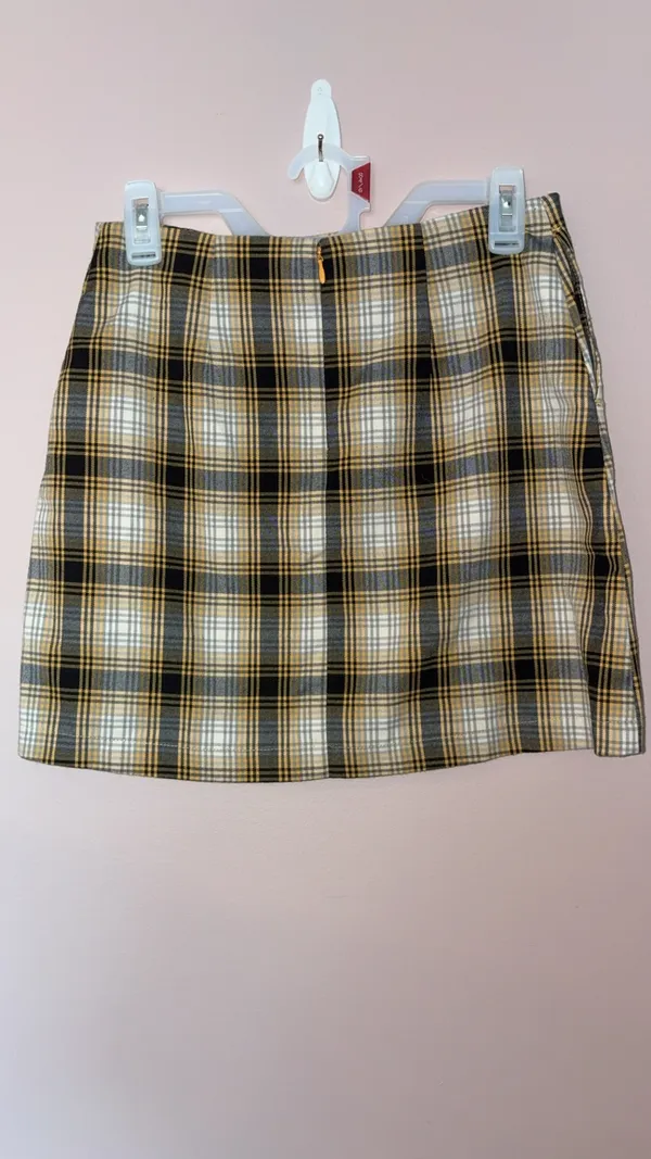 Urban Outfitters Black Yellow Plaid Skirt Mini Slit - Image 7