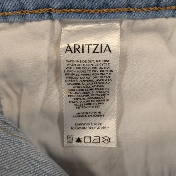 Denim Forum Aritzia Joni Straight Leg Jeans True Super Light Blue 28 129296 - Image 4