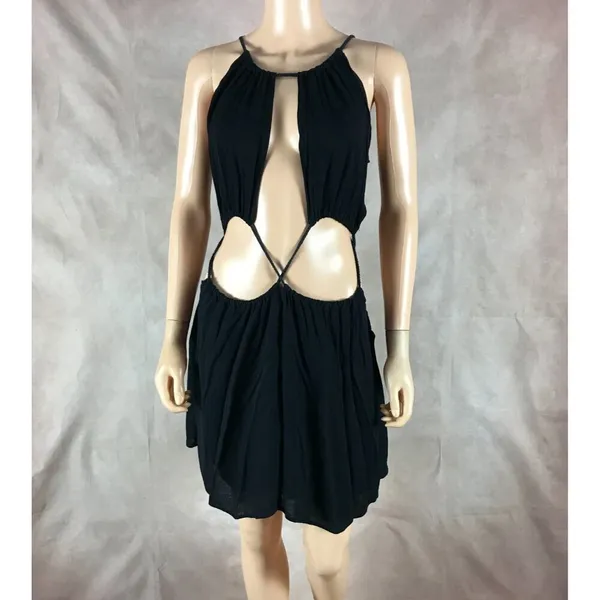 Papermoon Black Cut Out Mini Dress Size Medium - Image 6