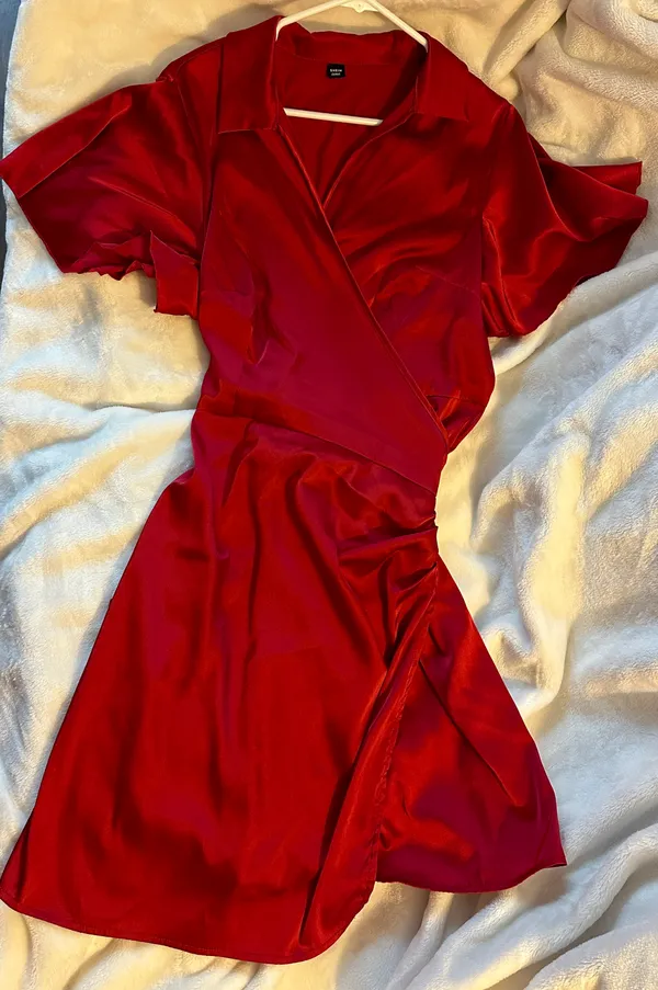 Red Satin Dress Size 2X - Image 2