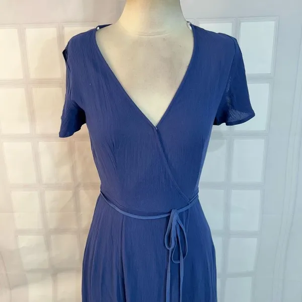 Lulu’s Heart of Marigold Blue Wrap true Maxi Dress size xs - Image 4