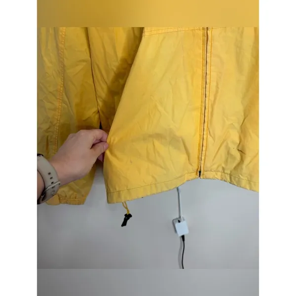 GAP Yellow Hooded Windbreaker zip up rain jacket coat size medium - Image 2