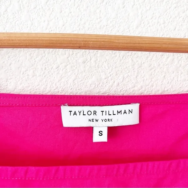 Taylor Tillman Hot Pink Puff Sleeve Square Neck Mini Dress S - Image 3