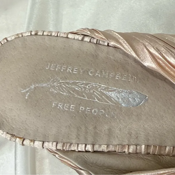 Free People X Jeffrey Campbell Venice Mule Heels 6.5 Twist Satin Feminine Chic - Image 11