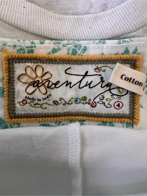 Aventura‎ Organic Cotton Printed Skort Size 4 Mint Green White - Image 2