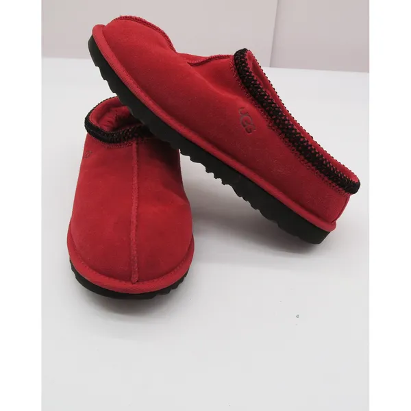 UGG Tasman Red Suede Sheepskin Lined Slippers Mens 6 Womens 8 1019066 - Image 7