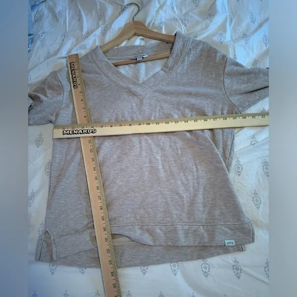 Orvis vneck Beige Pullover fleece lined Sweater‎ Womens size small - Image 5