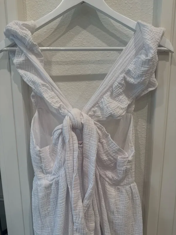 Caitlin Covington x Pink Lily White Textured Midi Dress Size L - Image 6