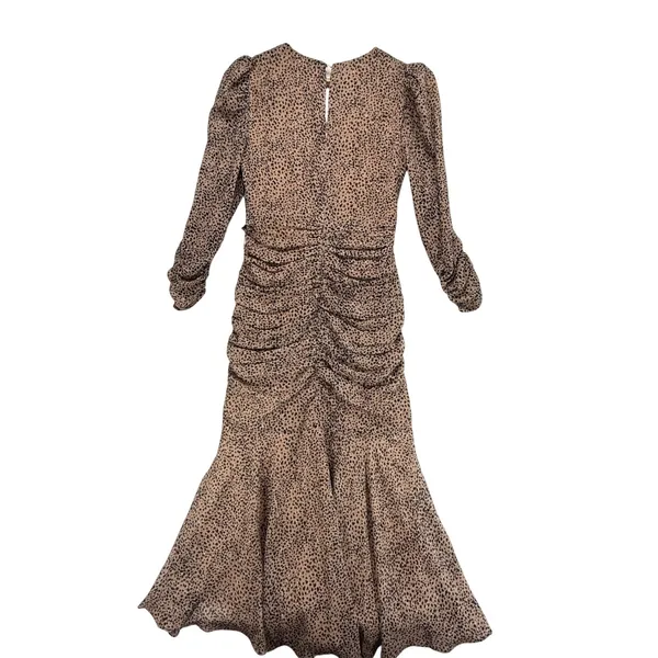 ASTR The Label Dottie Midi Dress Animal Print Ruched Long Sleeve XS‎ - Image 11