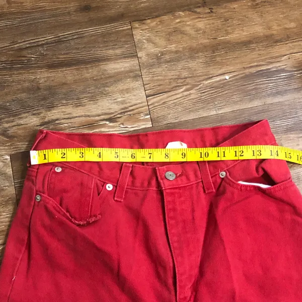 Red Vintage high waist straight leg jeans (Vintage size 10, fits as US Size 6, Waist: 28”) - Image 7