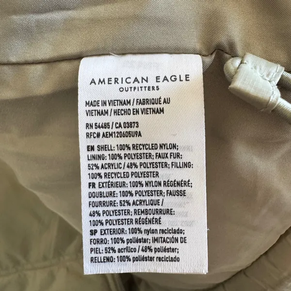 American Eagle Sage Green Puffer‎ Vest Womens Large Quilted Full Zip Gorpcore - Image 4